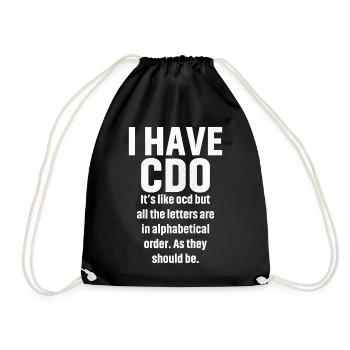 I have cdo - Drawstring Bag - black - Front