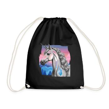 Unicorn Unicorns Mythical Creatures Mythical Animals Child Horse - Drawstring Bag - black - Front