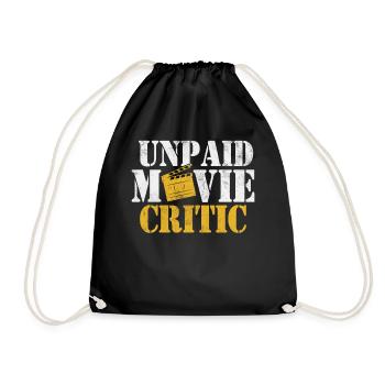 Unpaid Movie Critic Funny Cinematography Film - Drawstring Bag - black - Front