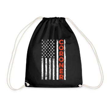 Gerichtsmediziner USA Flagge Strafverfolgung Patriotischer Stellvertreter - Turnbeutel - Schwarz - Vorne