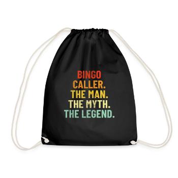 Bingo Anrufer Lustiger Spieler Lotterie Casino Retro - Turnbeutel - Schwarz - Vorne