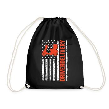 Lieferfahrer USA Flagge Lustig Lieferung Patriotisch - Turnbeutel - Schwarz - Vorne