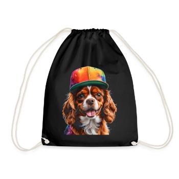 Cavalier King Charles Spaniel Snapback Cap Chien - Sac de sport léger - noir - Devant