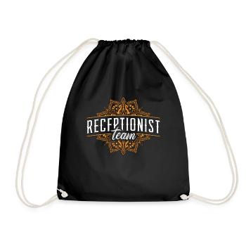 Receptionist Team Office Worker Vet Secretary - Turnbeutel - Schwarz - Vorne