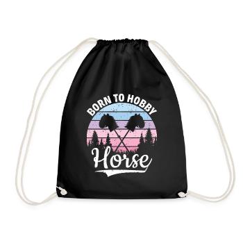 Born to Hobby Horse - Hobby Horse Steckenpferd - Drawstring Bag - black - Front