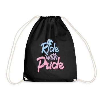 Ride with Pride - Hobby Horse Steckenpferd - Drawstring Bag - black - Front