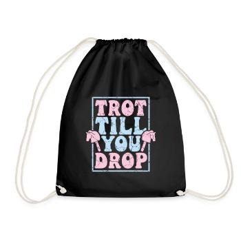 Trot Till You Drop - Hobby Horse Steckenpferd - Drawstring Bag - black - Front