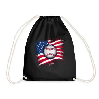 Baseball Men Women Kids Player Pitcher Softball - Turnbeutel - Schwarz - Vorne