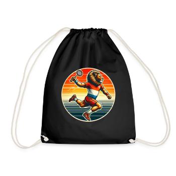 Badminton players and proud Dutch people - Drawstring Bag - black - Front