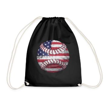 Baseball Men Women Kids Player Pitcher Softball - Turnbeutel - Schwarz - Vorne
