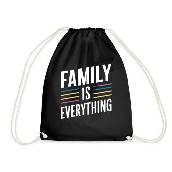 Family Is Everything – Colorful and Important - Drawstring Bag - black - Front