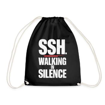 SSH. Gehe in Stille für innere Ruhe - Turnbeutel - Schwarz - Vorne