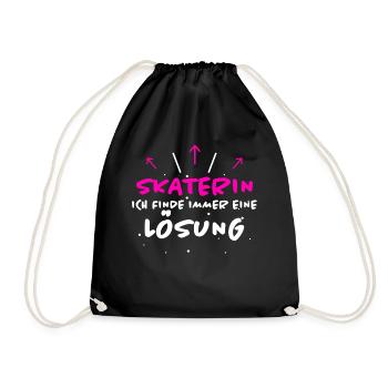 Skaterin Spruch Skating Lustiges Skaterin Geschenk - Turnbeutel - Schwarz - Vorne