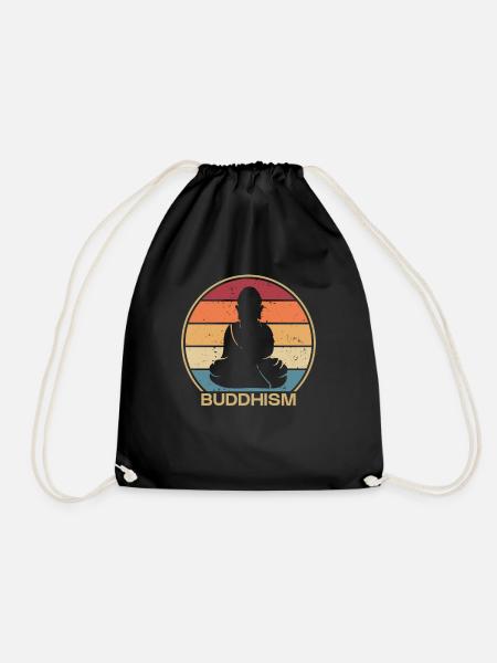 Retro Buddhistische Statue Symbol Priester Buddhismus - Turnbeutel - Schwarz