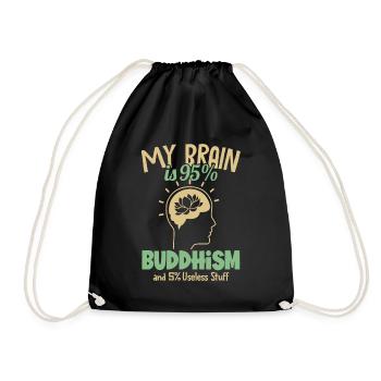 Mein Gehirn besteht zu 95% aus Buddhismus Buddhistische Symbolstatue - Turnbeutel - Schwarz - Vorne