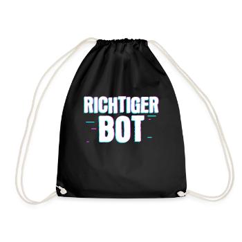 Richtig bot – Humour et style gamer - Sac de sport léger - noir - Devant