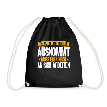 If you can't get along with me, you have to work on yourself - Drawstring Bag - black - Front