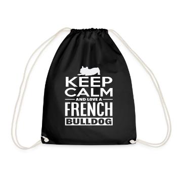 Amour du bouledogue français - Sac de sport léger - noir - Devant
