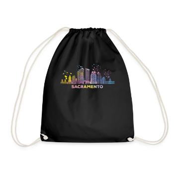 Sacramentan Bunte Skyline Sacramento - Turnbeutel - Schwarz - Vorne