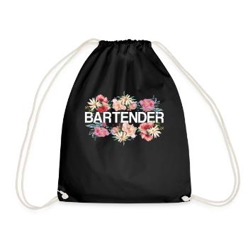 Bartender Mixologist Flowers - Turnbeutel - Schwarz - Vorne