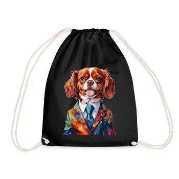 Cavalier King Charles Spaniel Costume Imprimé Chien - Sac de sport léger - noir - Devant