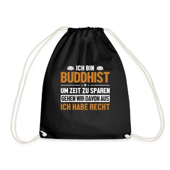 Chapeau bouddhiste immer Recht Symbole bouddhiste Statue - Sac de sport léger - noir - Devant