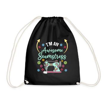 Sewing Seamstress Sewing Lover - I'm a awesome sea - Drawstring Bag - black - Front