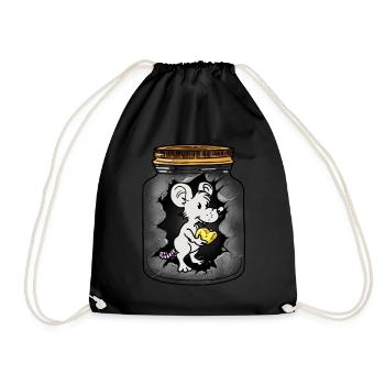 Message dans une bouteille fromage souris souris rat salutation anniversaire - Sac de sport léger - noir - Devant