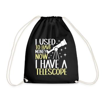 Astronom Astronomie - Turnbeutel - Schwarz - Vorne