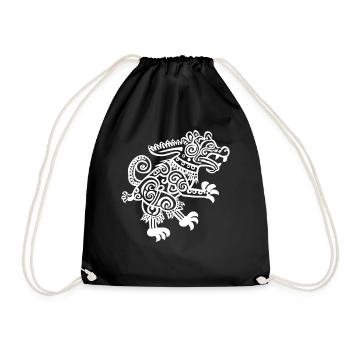 Aztec God Ancient Mythology Tezcatlipoca - Drawstring Bag - black - Front