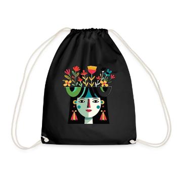 Aztec goddess Xochiquetzal Ancient mythology - Drawstring Bag - black - Front