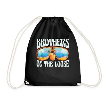 Brothers On The Loose Sibling Journey - Drawstring Bag - black - Front