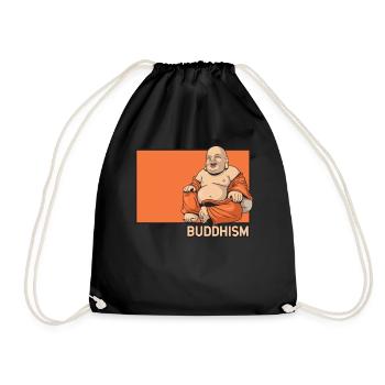 Buddhismus Doodle Chinesische Hanzi Buddhistische Statue - Turnbeutel - Schwarz - Vorne