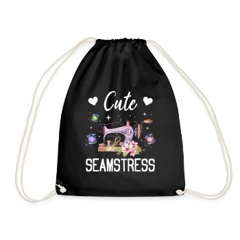 Sewing Lover Sewing Girl - Cute seamstress - Turnbeutel - Schwarz - Vorne