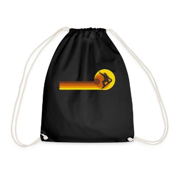 Snowboard Snowboard Remontée mécanique Vintage Snowboarder - Sac de sport léger - noir - Devant