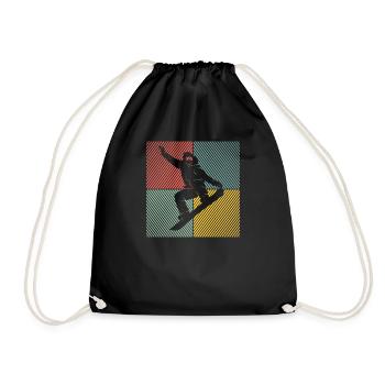 Snowboard Snowboard Remontée mécanique Vintage Snowboarder - Sac de sport léger - noir - Devant