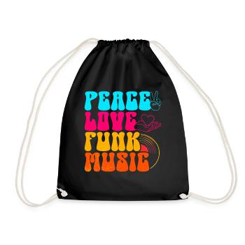 Frieden Liebe Funk Musik - Turnbeutel - Schwarz - Vorne