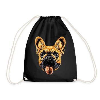 Bouledogue français motif chien bouledogues dogue allemand - Sac de sport léger - noir - Devant