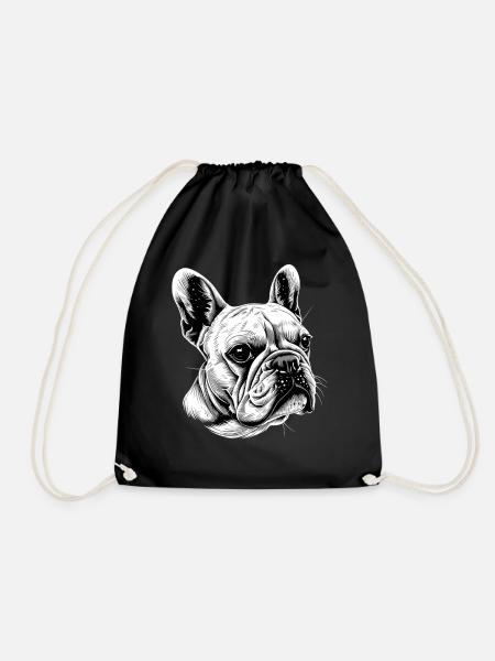 Französische Bulldogge Hund Motiv Bulldoggen Dogge - Turnbeutel - Schwarz