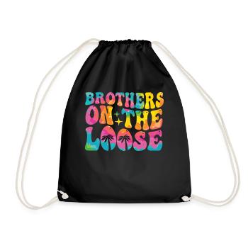 Brothers On The Loose Geschwisterreise - Turnbeutel - Schwarz - Vorne