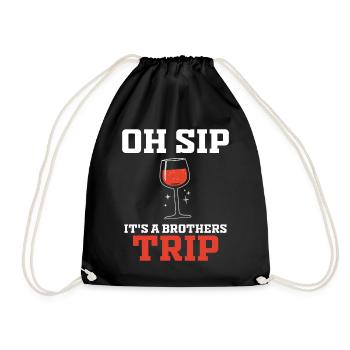 Geschwister Oh Sip Its A Brothers Trip - Drawstring Bag - black - Front