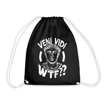 Clever Caricature Caesar Veni Vidi WTF Design - Drawstring Bag - black - Front