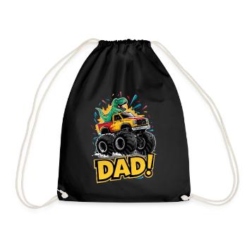 Dino Monster Truck Kinderdesign - Turnbeutel - Schwarz - Vorne