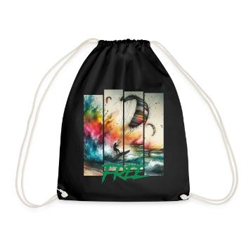 Le kitesurf - Sac de sport léger - noir - Devant