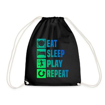Badminton Women Badminton Players Men Badminton - Drawstring Bag - black - Front