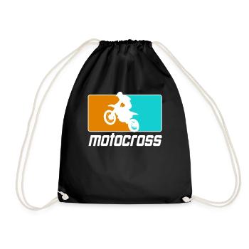 Motocross Enduro Motorcycle Supermoto Motorbike - Drawstring Bag - black - Front