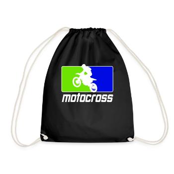 Motocross Enduro Motorcycle Supermoto Motorbike - Drawstring Bag - black - Front