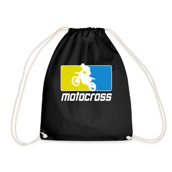 Motocross Enduro Motorcycle Supermoto Motorbike - Drawstring Bag - black - Front
