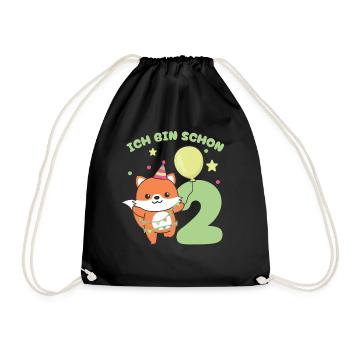 J’ai déjà 2 enfants d’anniversaire de renard - Sac de sport léger - noir - Devant