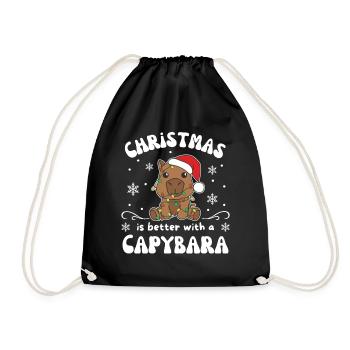 Noël est meilleur avec un capybara - Sac de sport léger - noir - Devant